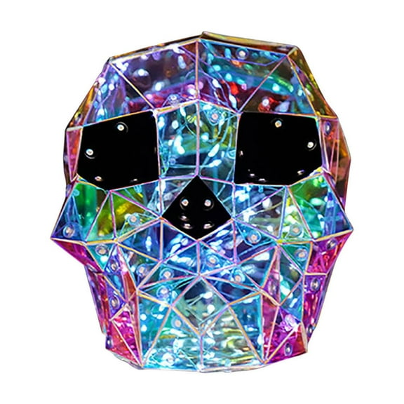 Nmdmisc Halloween Prismatic Iridescent Skull LED Lights Skull Scene Layout Magics Decoration Usb Charging Luminous Night Light