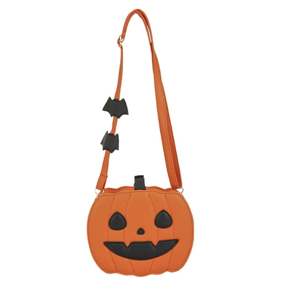 Nmdmisc Halloween Purse Pumpkin Purse Crossbody Bag Novelty Devil Shoulder Bag PU Leather Halloween Pumpkin Crossbody Purse