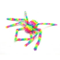 Nmdmisc Halloween Simulation Colorful Big Spider Plush Spider Ornament,Plush Toy,Halloween Decoration