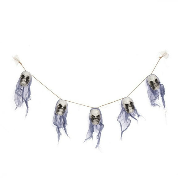 Nmdmisc Halloween Skull Hanging Decoration - Spooky Skeleton Head Ornament for Haunted House and Party Halloween Decor - Creepy Hanging Prop for Indoor & Outdoor