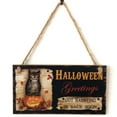 thumbnail image 1 of Nmdmisc Halloween Wooden Sign Plaque Door Wall Hanging Decorations,Halloween Theme Friendship Wooden Pendant Decoration Home Decoration Card (7.9*3.9in), 1 of 3