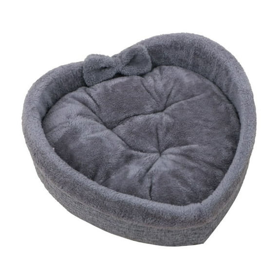Nmdmisc Heart Cat Pet Bed for Cats or Small Dogs,Ultra Soft Short Plush,Anti-Slip Bottom,Washable High Resilience Cotton,Comfortable Self Warming Autumn Winter Indoor Sleeping Cozy Kitty Teddy