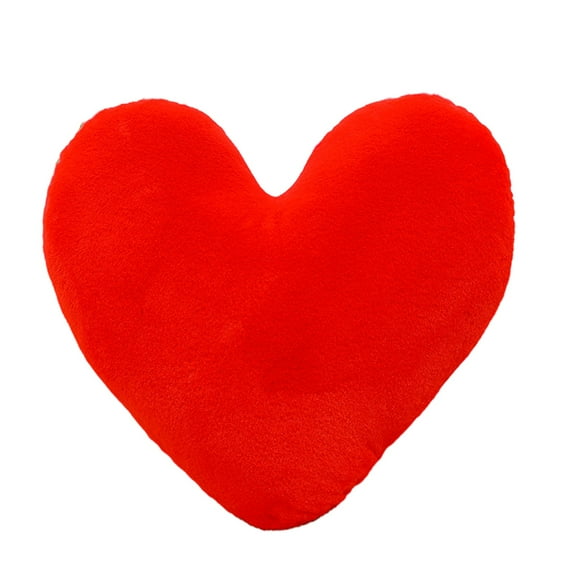 Nmdmisc Heart Pillow,Soft Dusty Pink Heart Shaped Pillow,Cute Faux Rabbit Fur Room Decorative Throw Pillow,15.75" Heart Plush Cushion for Couch Bed Kid Girls Women Valentine's Day Gift,Red