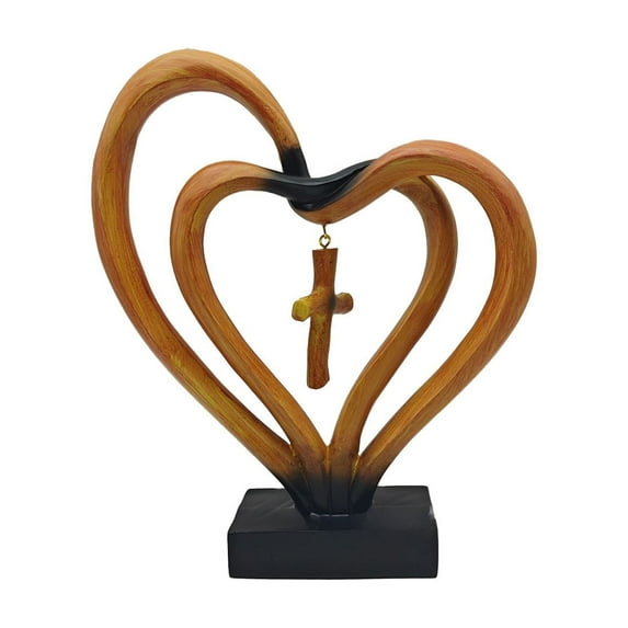 Nmdmisc Heart Sculpture Brown Home Love Decor,Couple Showpiece Love Sculpture Romantic Figurine,Companion Home Commemorate Decor Accents,Anniversary Romantic Gift for Couple Love Statue