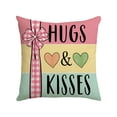 thumbnail image 1 of EWSFHUI Hello Love Pink Truck Decorative Throw Pillow Covers 18 x 18,Valentine's Day Colorful Hearts Hugs Kisses Cushion Case Decor,Be Mine Plaid Anniversary Wedding Home Decoration for Sofa,Yellow, 1 of 6