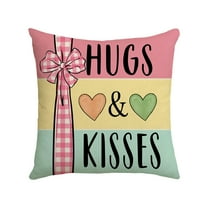 Nmdmisc Hello Love Pink Truck Decorative Throw Pillow Covers 18 x 18,Valentine's Day Colorful Hearts Hugs Kisses Cushion Case Decor,Be Mine Plaid Anniversary Wedding Home Decoration for Sofa,Yellow