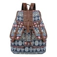 thumbnail image 1 of Nmdmisc Hippie Canvas Women Backpack Purse- Boho Style Ethnic Drawstring Causal Double Shoulder Vintage Travel Daypack, 1 of 4