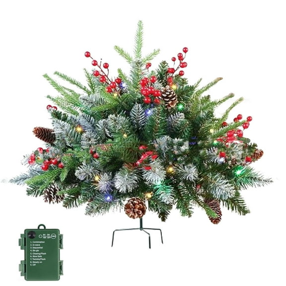 Nmdmisc Holiday Planter Filler,Holiday Planters,Faux Holiday Planter,Holiday Planter Decorations with Lights,Christmas Holiday Planter,Christmas Urn Filler with Tripod