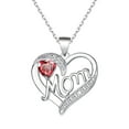 thumbnail image 1 of EWSFHUI I LOVE YOU Mom Birth Stones Necklace, Silver Love Heart Pendant Necklace for Mom, Necklace Gift for Mother with 16''+2'' Chain, 1 of 5