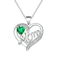 thumbnail image 1 of Nmdmisc I LOVE YOU Mom Birth Stones Necklace, Silver Love Heart Pendant Necklace for Mom, Necklace Gift for Mother with 16''+2'' Chain, 1 of 5