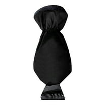 Nmdmisc Ice Scraper with Glove-Car Windshield Scraper Mitt Windshield Brush Snow Scraper Glove Warm&Waterproof Ice Scraper Mitt for Car Hand Mitten Snow Shovel Glove (Black)