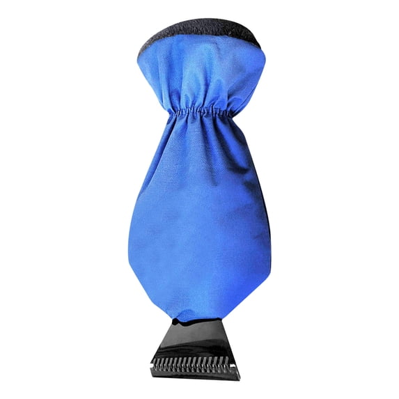 Nmdmisc Ice Scraper with Glove-Car Windshield Scraper Mitt Windshield Brush Snow Scraper Glove Warm&Waterproof Ice Scraper Mitt for Car Hand Mitten Snow Shovel Glove (Blue)