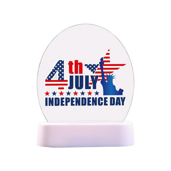 Nmdmisc Independence Day LED Colored Lights Decorations,USA Festive Surrounding Feeling Desktop Acrylic Night Light,July 4th Desktop Ornament