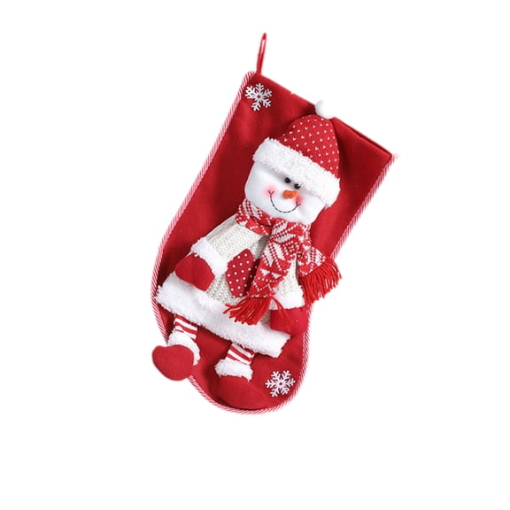 Nmdmisc Knitted Christmas Stockings,3D Christmas Snowman Santa Claus Stockings,18" Personalized Plush Stocking Large Xmas Hanging Socks for Home Fireplace Tree Decor Gifts Bags