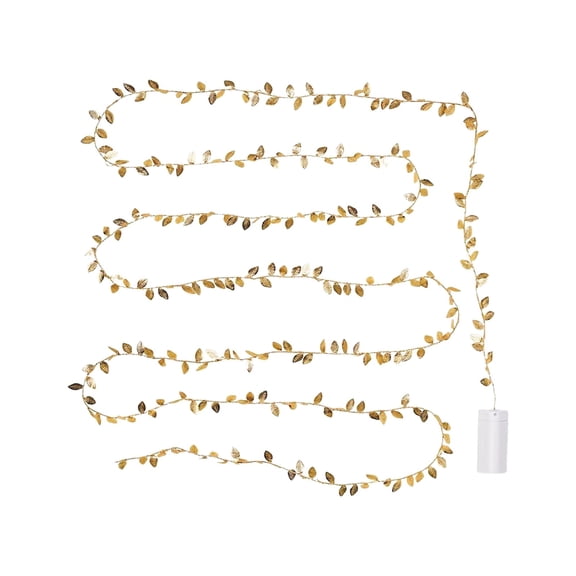EWSFHUI LED Gold Color Leaves String Lights for Wedding Birthday Party Decoration Home Wall Decor Outdoor Garden Artificial Plant Vine Light (2m/6.56ft)