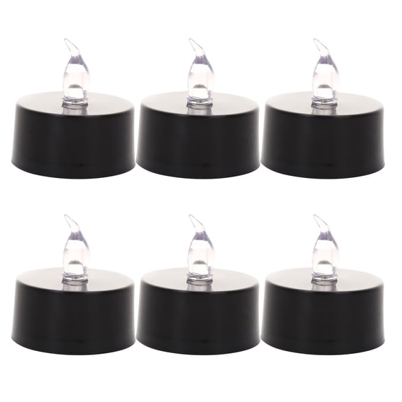 EWSFHUI LED Tea Lights, 6Pcs Flickering Flameless Tea Lights, Warm White, Last 200H+, Battery Operated Tea Lights for Decoration(24 Pack, Warm Yellow Light, Black Base)