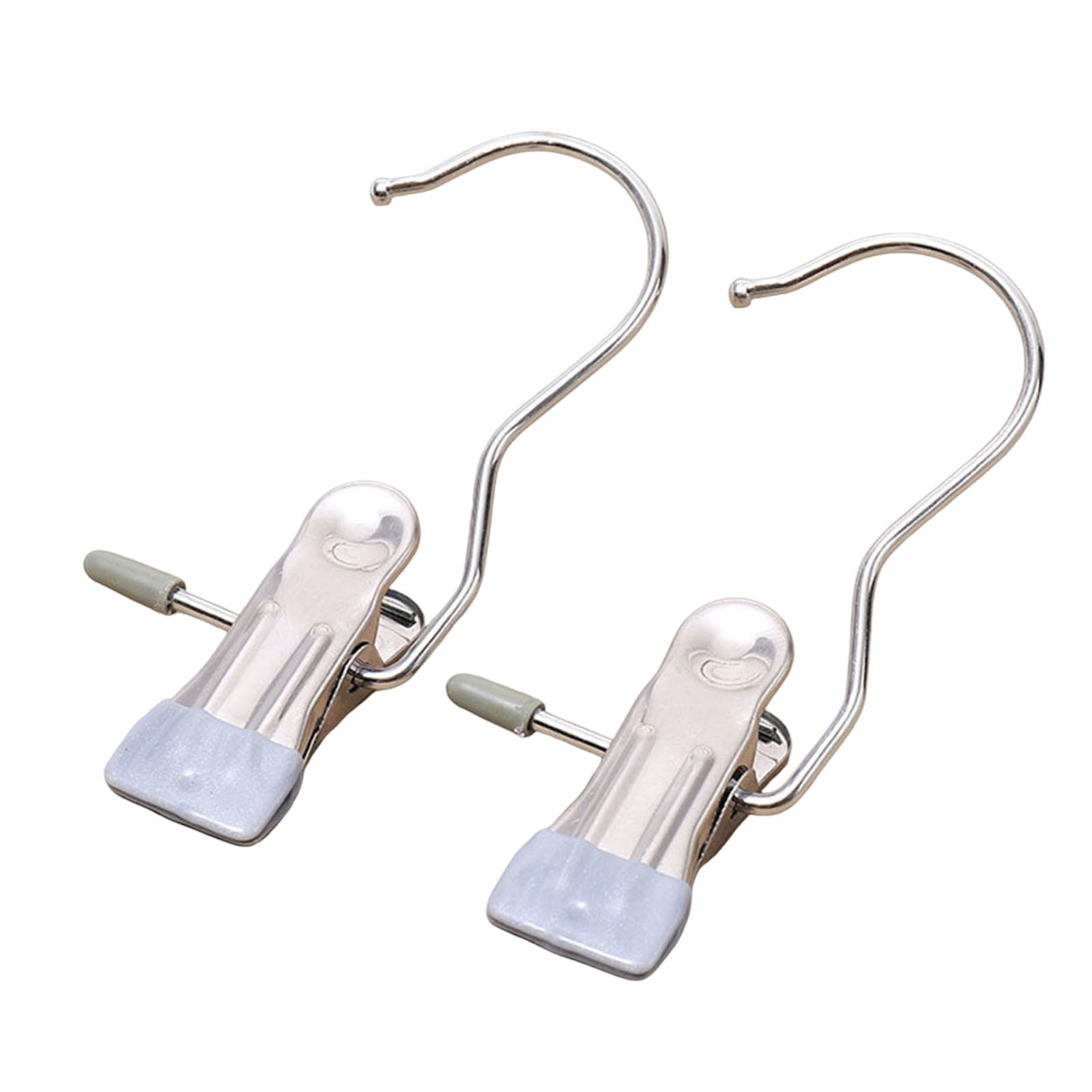 50 Pack Stainless Steel Multi-Function Clip Hangers - Laundry, Closet, Boot, Hat, Sock Organizer (Rice-White)