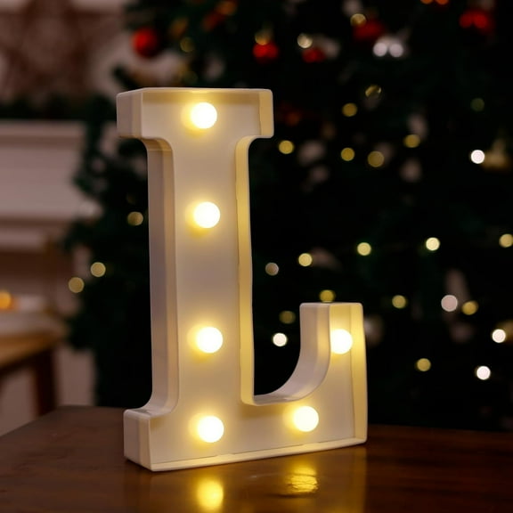 Nmdmisc Light Up Letters,Led Letters Lights 37 Alphabet,Decorative Lighted Letters,Battery Powered Led Marquee Light Up Letters for Party,Bar,Night Light,Home Decor (Letter L)