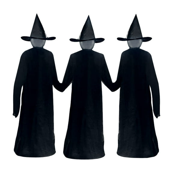 Nmdmisc Light up Witch Stakes Halloween Decorations,Set of 3 Scary Witches with Multiple Colors LED Lights,Voice Control Induction Luminous,Haunted House Props for Outdoor Garden Party Decor