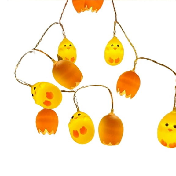 Nmdmisc Little Yellow Chicken String Light Easter Decorations,Cute Animal Chicken Decoration Lights,Battery Operated 4.9 ft 10 LED Lights for Home Decor,Party,Birthday,Camping,Kid Bedside lamp