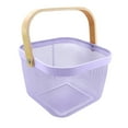 thumbnail image 1 of Nmdmisc Metal Mesh Steel Basket, Storage Organizer Basket Multi-functional Hanging Kitchen Baskets Fruit Basket Bin with Wood Handle for Kitchen Bathroom Picnic Shopping Decor Cabinet Home, Purple, 1 of 9