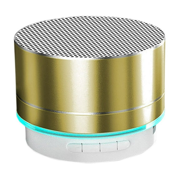 Nmdmisc Mini Bluetooth Speakers,Portable Metal Wireless Bluetooth Speakers with an Led Colorful Breathing Night Light,Subwoofer,Mini Audio Wireless Speakers for Party & Home (Gold)