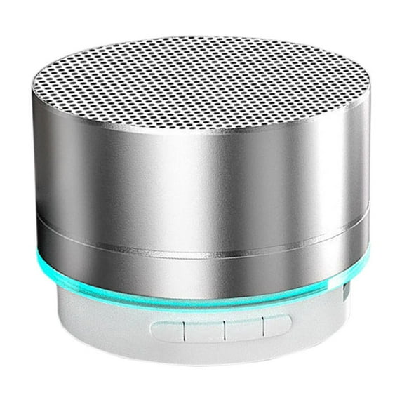 Nmdmisc Mini Bluetooth Speakers,Portable Metal Wireless Bluetooth Speakers with an Led Colorful Breathing Night Light,Subwoofer,Mini Audio Wireless Speakers for Party & Home (Silver)