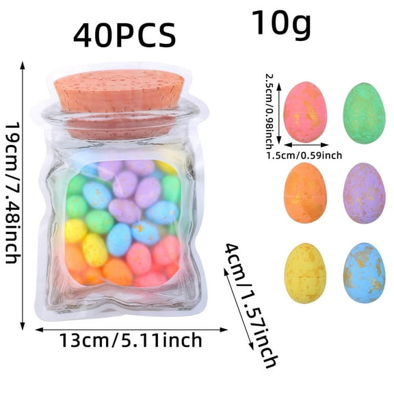 Nmdmisc Mini Easter Decorations Eggs 1 Pack of 40 PCS Colorful Dots Mini Foam Eggs Artificial Bird Eggs Decoration Speckled Eggs for Easter Festival Celebration Props Supplies Home Decor Craft