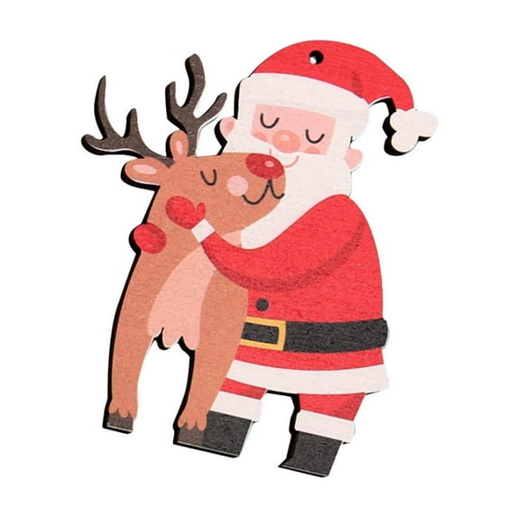 Nmdmisc Mini Santa Claus Ornaments,Christmas Tree Pendant Wooden Smiling Hanging Pendant with Rope Handmade Cute Xmas Decoration for Party,Gift,Holiday Keepsake,Stocking Stuffer (Santa Claus)