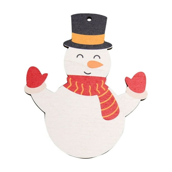 Nmdmisc Mini Santa Claus Ornaments,Christmas Tree Pendant Wooden Smiling Hanging Pendant with Rope Handmade Cute Xmas Decoration for Party,Gift,Holiday Keepsake,Stocking Stuffer (Snowman)