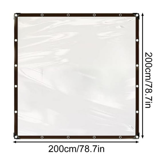 Nmdmisc Multipurpose Clear Waterproof Tarps Cover,Outdoor Poly Tarp Cover,Plastic Tarps with Grommets and Reinforced Edges Tarpaulin for Garden Furniture Cars (78.7 * 78.7 in)