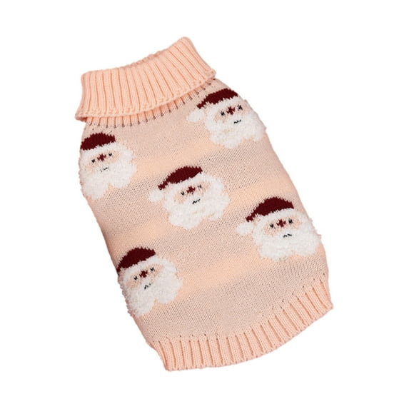 Nmdmisc New Pet Christmas Sweaters for Puppy Cute Funny Wintertime and Holiday Parties Knitted Pullover Sweater Santa Small Dog Pink XL