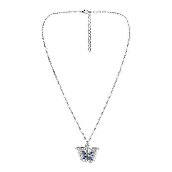 Nmdmisc Open Locket Butterfly Necklace,Gold Memorial Butterfly Pendant Crystal Necklace Silver Personalized Engraved Locket with I Love You Necklace for Women Mother's Day Gift