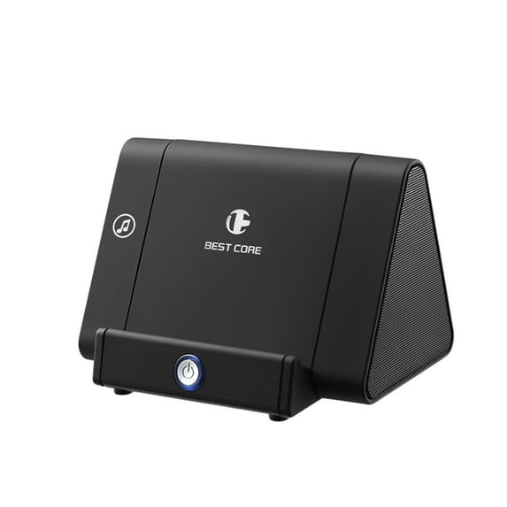 Nmdmisc Phone Speaker,Cell Phone Stand with Wireless Speaker and Anti Slip Base,Rechargeable Portable Holder Speaker for Home and Outdoors(Black)