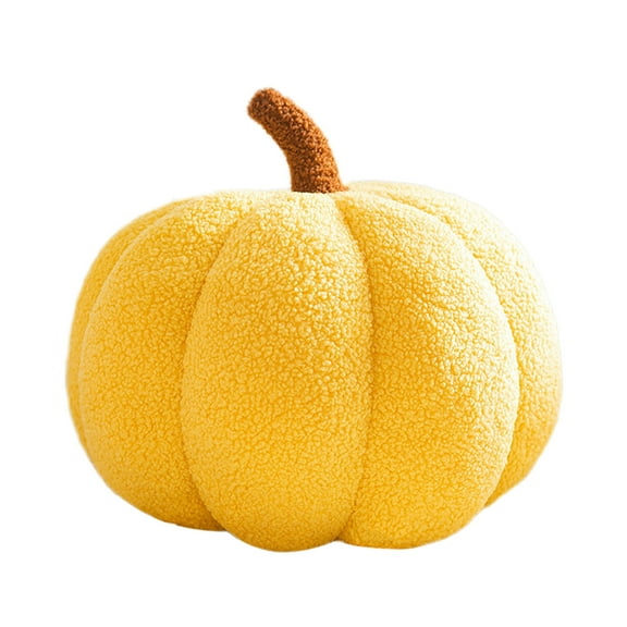 Nmdmisc Pumpkin Throw Pillow Fall Thanksgiving Pumpkin Pillow 8" 3D Halloween Pumpkin Pillow Sofa Throw Pillow Cushion Home Decoration for Car Bedroom Couch(Yellow)