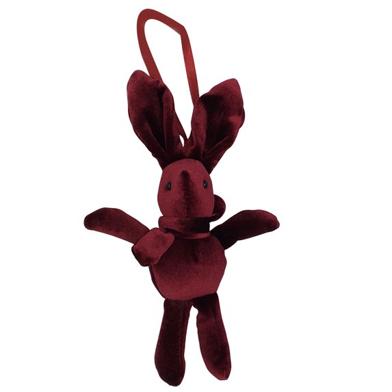 Nmdmisc Rabbit Plush Pendant Doll,Wishing Rabbit Bouquet Accessories,Valentine's Day Pendant Flower Decoration Gift (Wine)