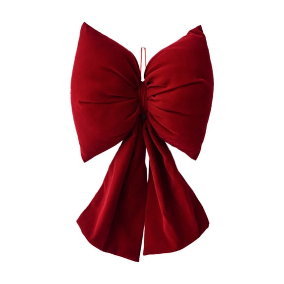 EWSFHUI Red Velvet Christmas Bows,Bows Garland Decor,Large Christmas Tree Topper Bow,Red Velvet Bow for Wreaths,Tree,Outside Decorating (17.7"x9.8")