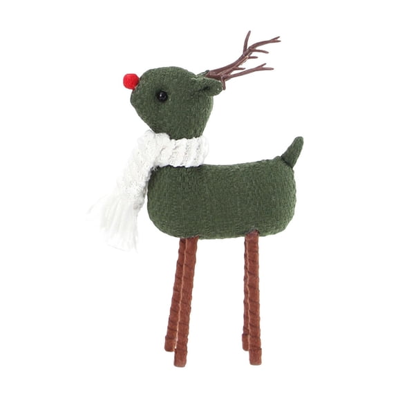 EWSFHUI Reindeer Christmas Decoration,Standing Christmas Elk Decor,Christmas Decorations Indoor Cute Deer Figurine Desk Ornaments Table Centerpiece for Home Farmhouse Holiday Party (Green)