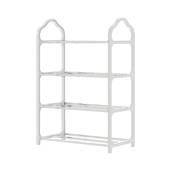 EWSFHUI Shoe Rack 4 Layer,Shoe Organizer for Entryway,Storage Shoe Shelf with 4 Tiers Metal Shelves,Assembled Shoe Rack for Bedroom,Closet,Entry,Hallway,Slatted Design for Ventilation Drainage