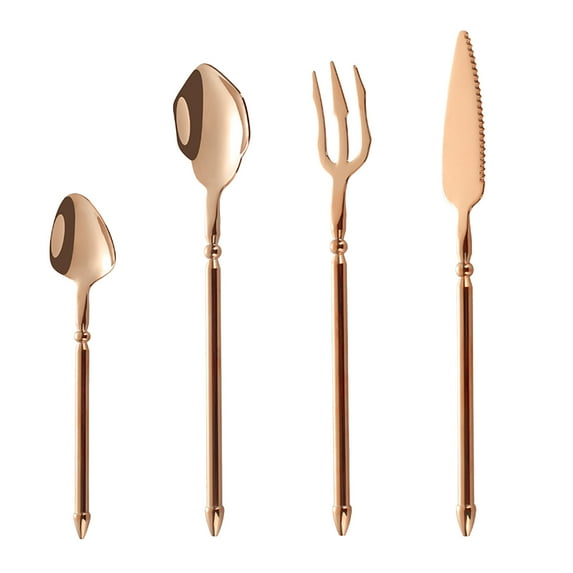 Nmdmisc Silverware Tableware Set of 4 Flatware Silverware Set Forks Spoons and Knives Set Kitchen Utensils Set Ergonomic Durable Dishwasher Safe Silver