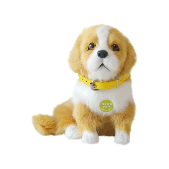 Nmdmisc Simulation Pet Dog Toy,Interactive Robotic Dog Toy for Kids - Lifelike Pet Companion, Home Office Decoration Collection Gift, Yellow