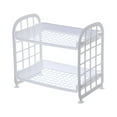 thumbnail image 1 of Nmdmisc Sink Organizer Tray Draining Two Layer Hollow Storage Rack Desktop Kitchen Finishing Rack Bathroom Double Layer Cosmetic Storage Shelf Counter (White), 1 of 6