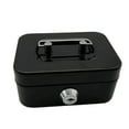 thumbnail image 1 of Nmdmisc Small Cash Box with Money Tray,Small Safe with Key,4.53"x 3.35"x 2.28" Black, 1 of 5