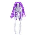 thumbnail image 1 of Nmdmisc Small Skeleton Figurines with Wig Hair Halloween Decoration Mini Hanging Skeleton for Haunted House Props Prankster Indoor Home Decor Realistic Human Full Bones 5.91in (Purple), 1 of 6