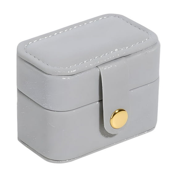 Nmdmisc Small Travel Jewelry Box for Ring Stud Earring,Mini Jewelry Ring Holder for Multiple Rings,Portable Jewelry Storage Organizer Case (Gray)