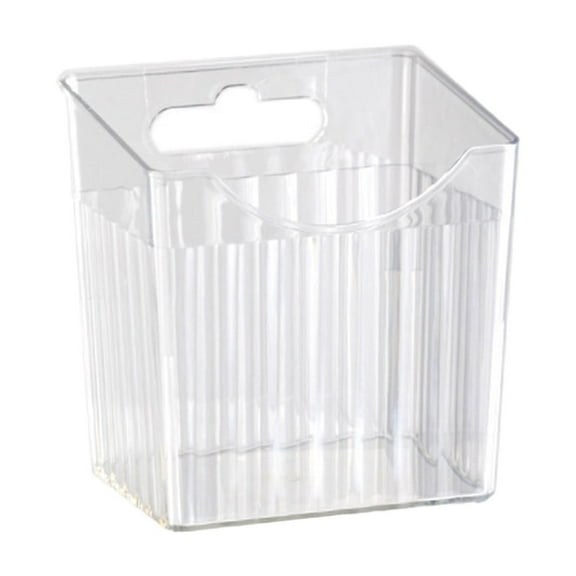 EWSFHUI Small Wall Basket, Floating Acrylic Wall Shelf Organizer, Stackable Clear Wall Mount Organizer for Kitchen, Bathroom, Refrigerator