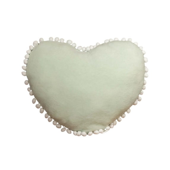 Nmdmisc Soft Heart Shaped Pillows,Heart Decorative Pillow,15.7" Heart Plush Cushion,Faux Fur Room Decor Throw Pillow for Couch Bed Women Valentine's Day Xmas Gift,Green