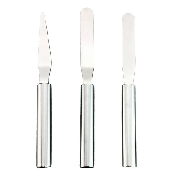 Aihimol Spatulas Stainless Steel Set of 3,Icing & Decorating Spatulas,Lightweight & Flexible Offset Spatula,Angled Frosting Spatulas for Cake Decorating,Baking