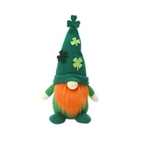 Nmdmisc St Patrick's Day Gnomes Plush Decorations,Green Irish Lerechaun Tomte Elf Gnome Doll Dwarf Figurines Handmade Faceless Elderly Irish Ornaments for Lucky Day Home Table Party Decor