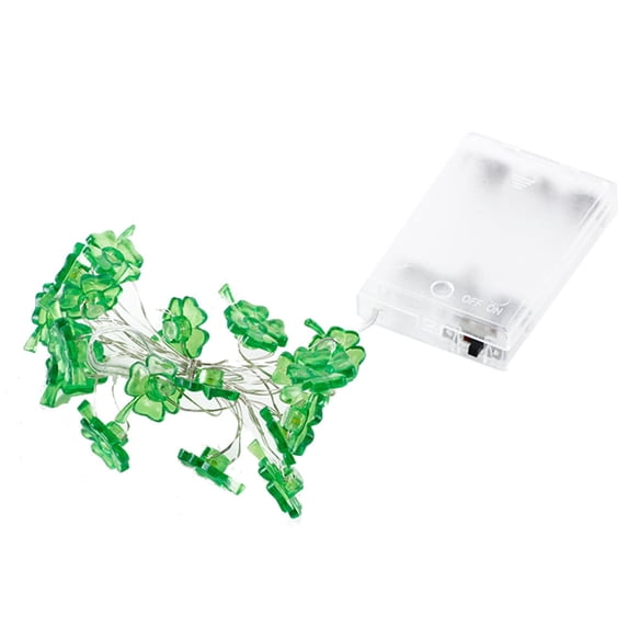 EWSFHUI St Patricks Day Decorations Shamrocks String Lights Battery Operated with Timer 9.84ft 30LEDs Lucky Clover Green Lights for Bedroom Party Feast of Saint St. Patrick's Day Decoration